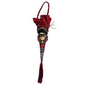 Katherine’s Collection Masquerade Co Venetian Mask Ornament Red Black Tassel 199